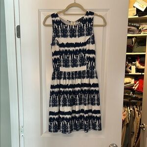 Aqua Blue and White Sleeveless Sundress